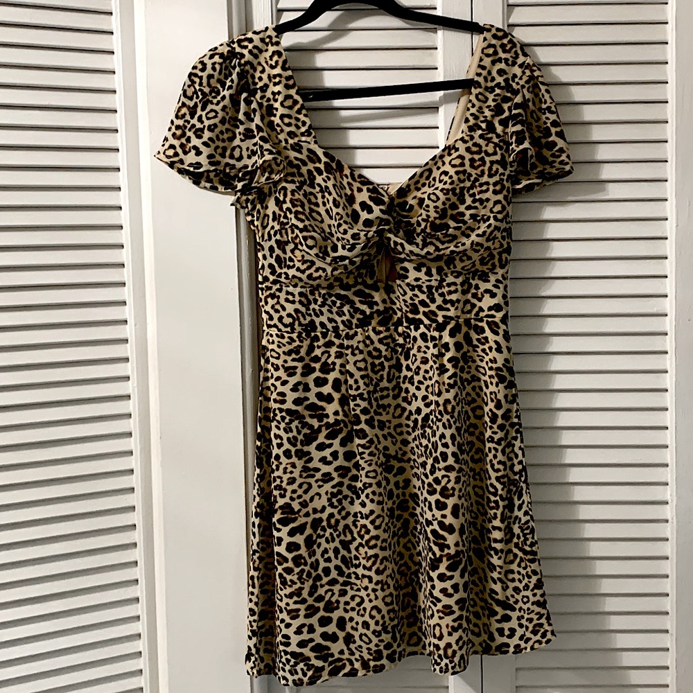 Row A - Leopard Print Mini Dress